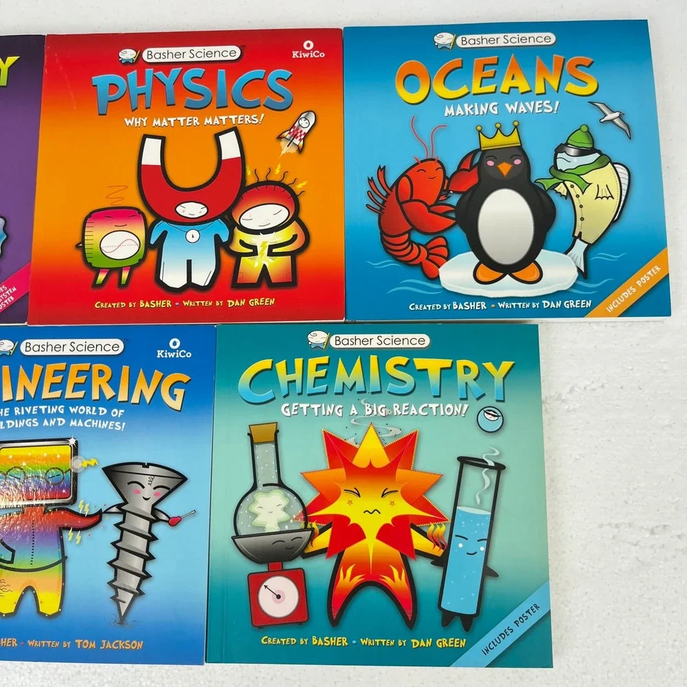 Basher Science STEM Book Set Astronomy Physics Oceans Engineering Chemistry 5pk